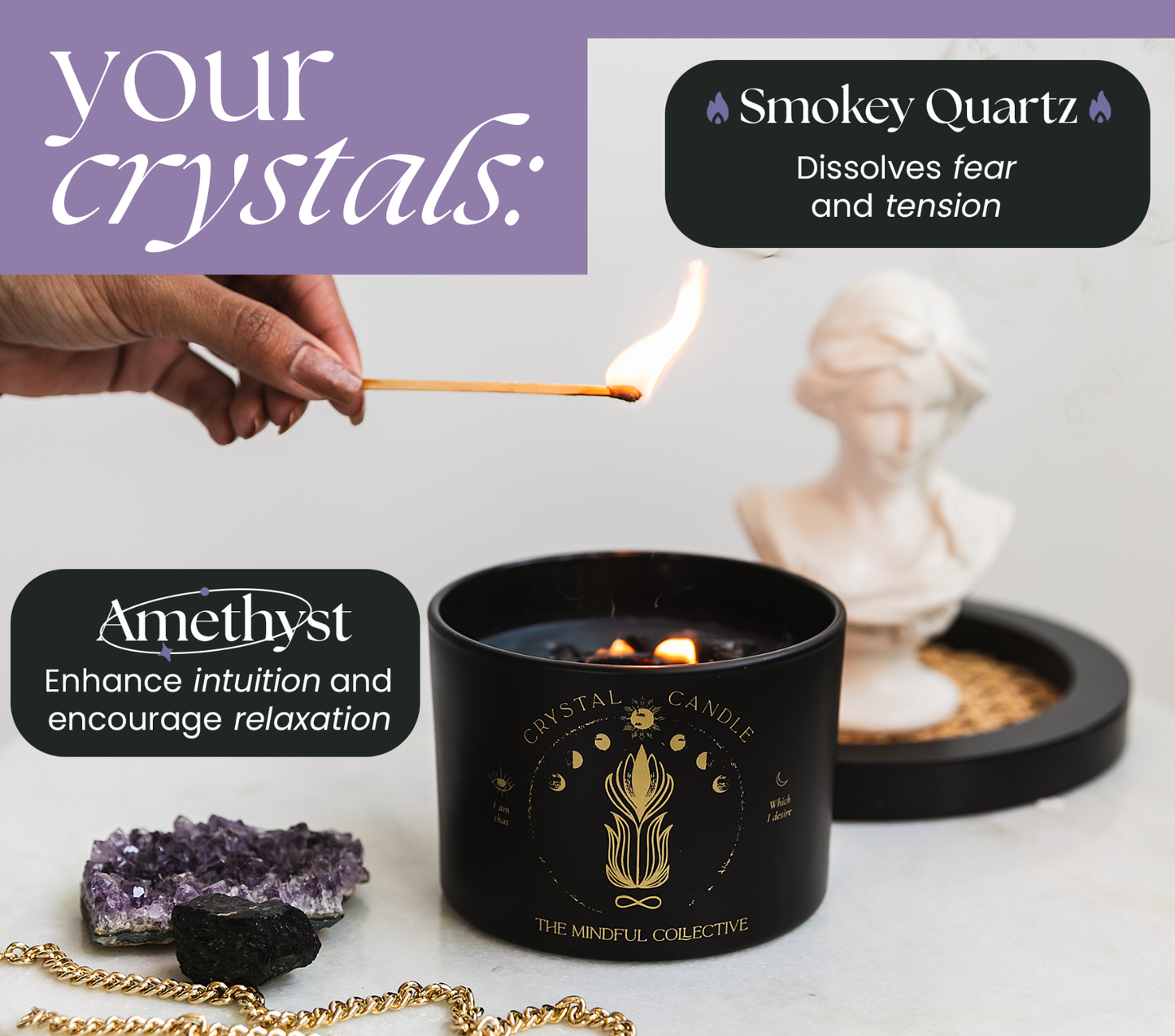 Intuition & Serenity Black Candle