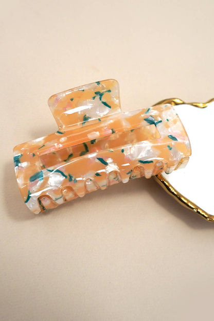 Marbled Acetate Rectangle Hair Claw Clip