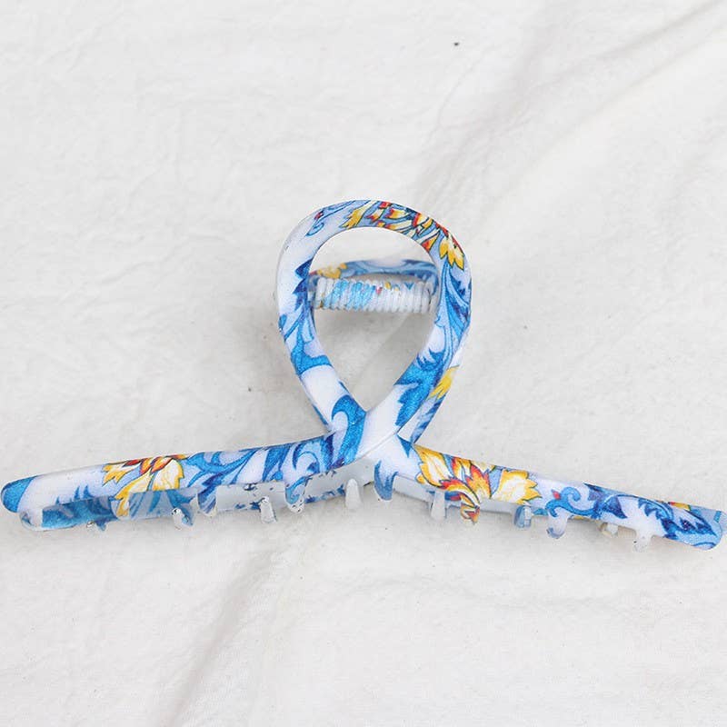 Large Vintage Toile Hair Claw Clip