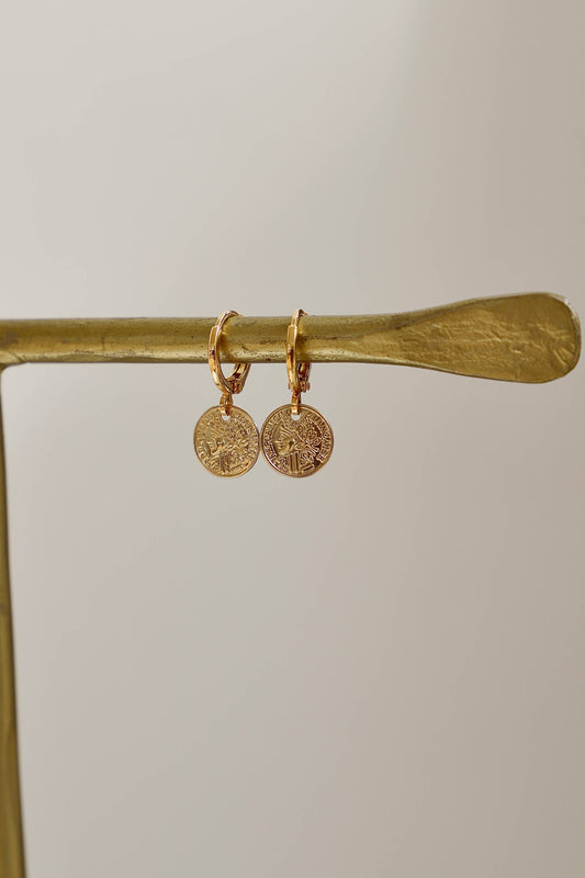 Petite Coin Huggie Earrings