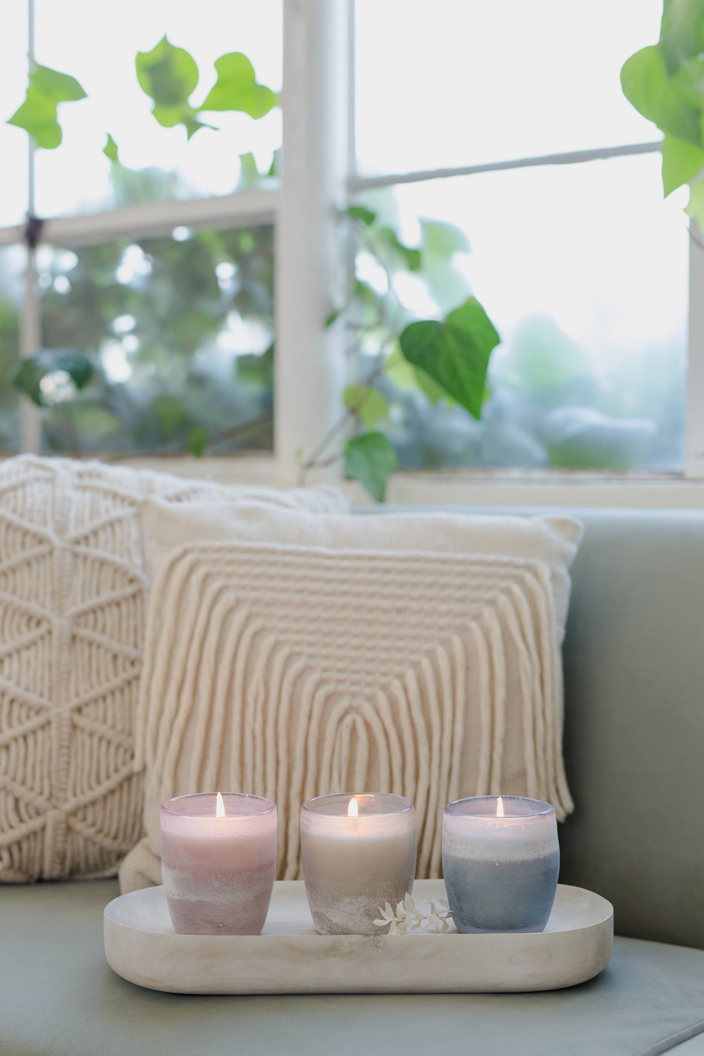 Lavender Vanilla Sea Glass Candle