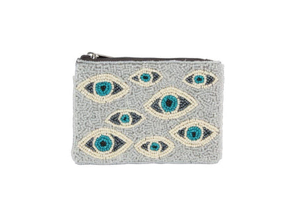 Evil Eyes Beaded Coin Purse