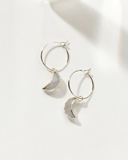 Silver Night Sky Hoop Earring