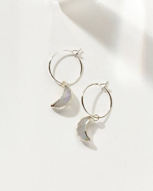 Silver Night Sky Hoop Earring