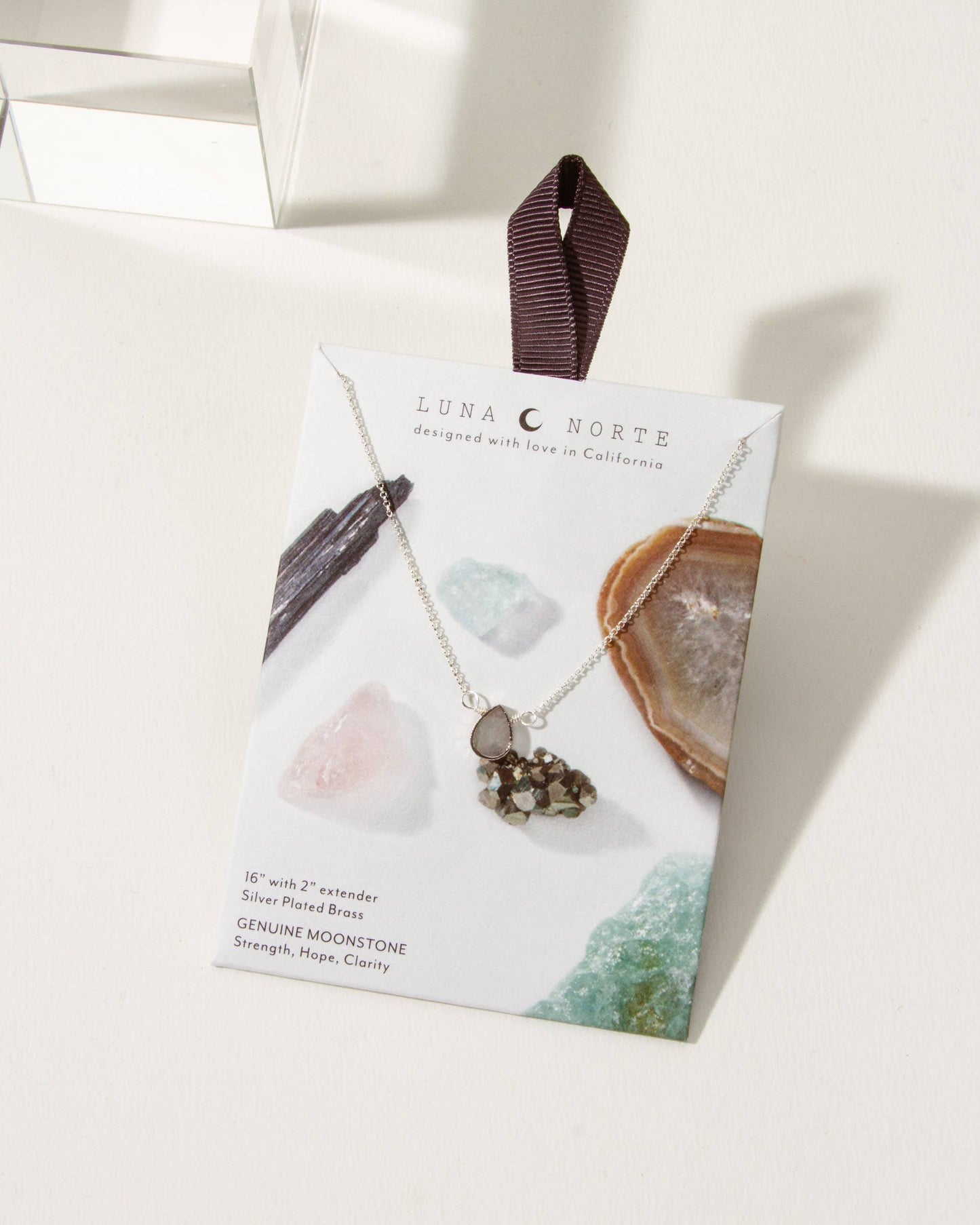 Silver Delicate Gemstone Necklace - Moonstone