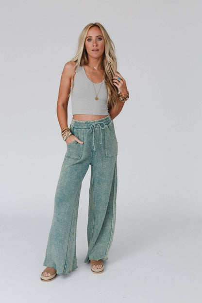 Robin Wide Leg Pant - Turquoise