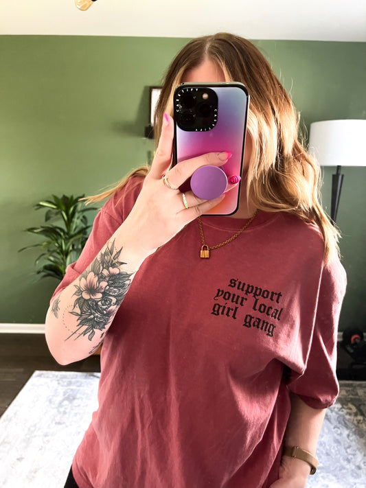 Support Your Local Girl Gang Tee - Crimson