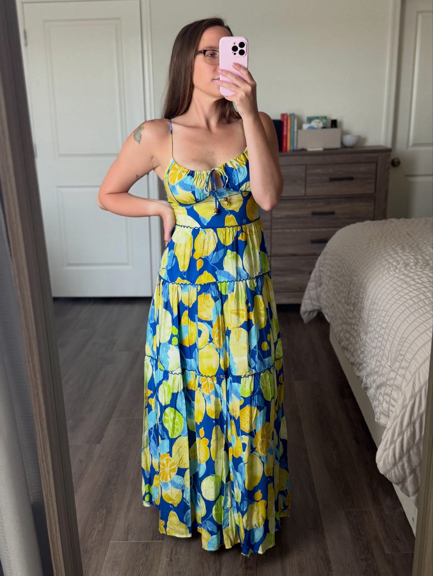 Citrus Splash Tiered Maxi Dress