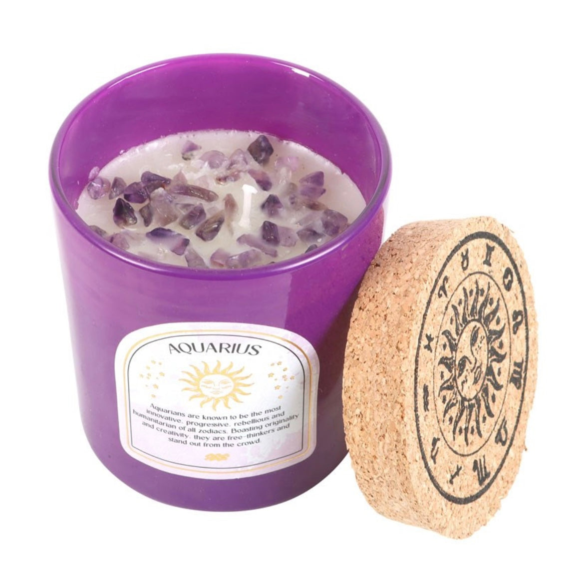 Zodiac Gemstone Crystal Candles