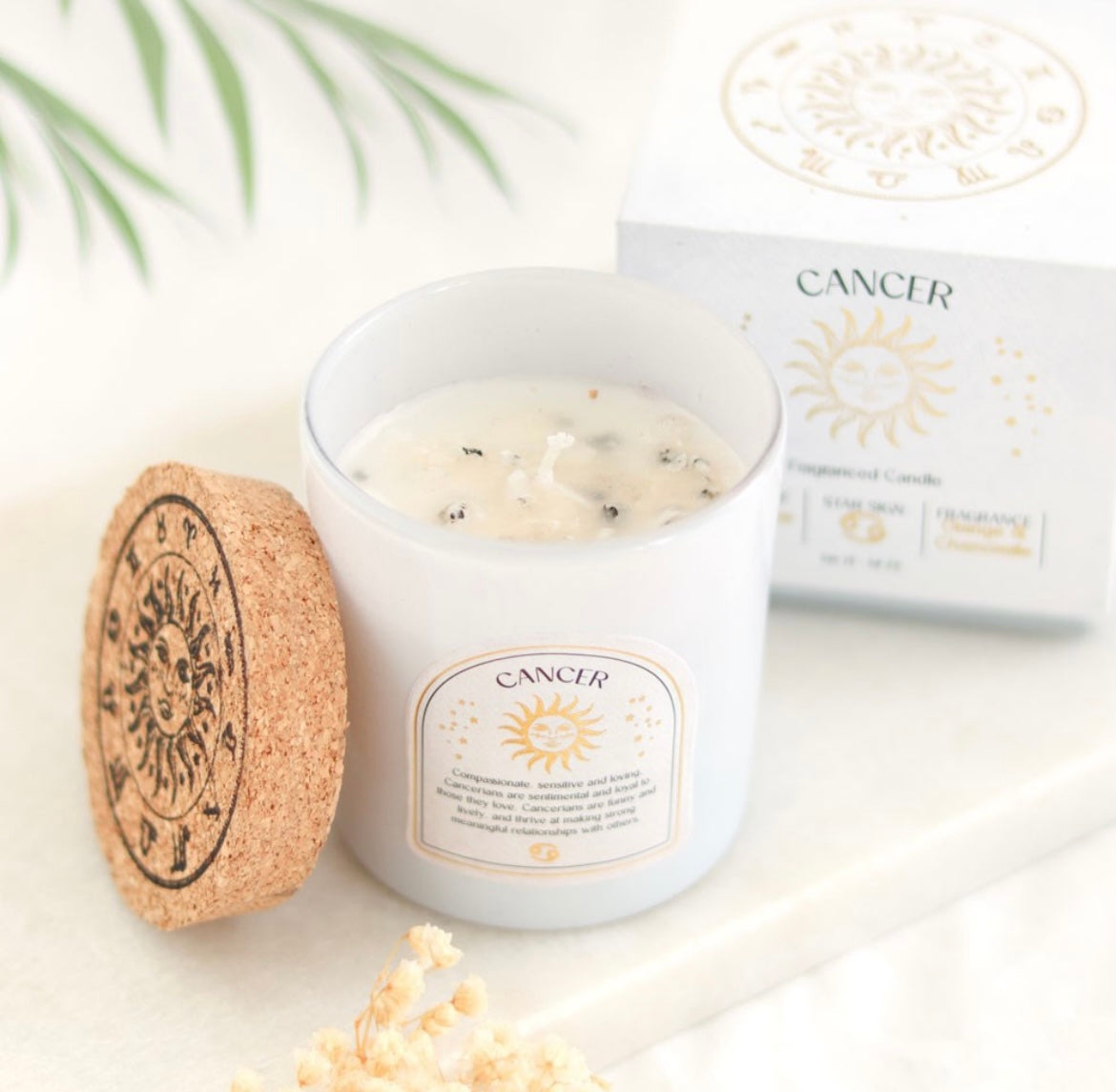 Zodiac Gemstone Crystal Candles