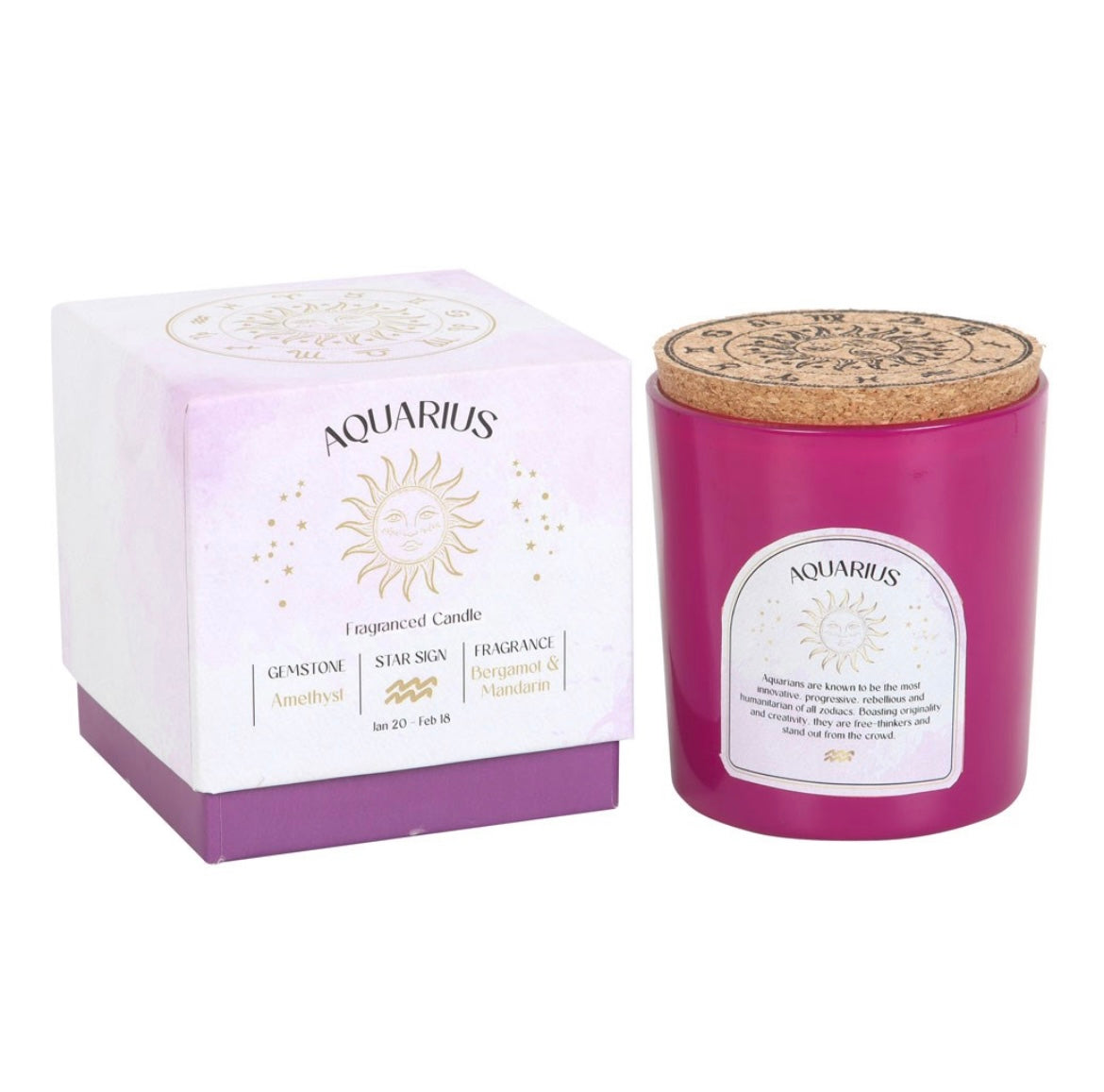Zodiac Gemstone Crystal Candles