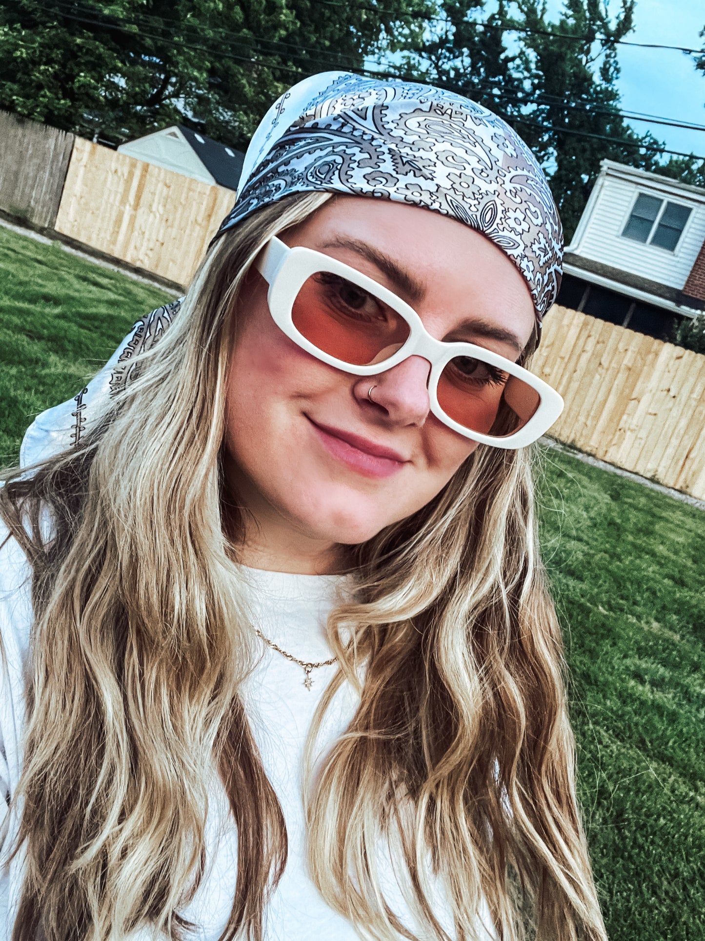 Tan and Beige Head Scarf