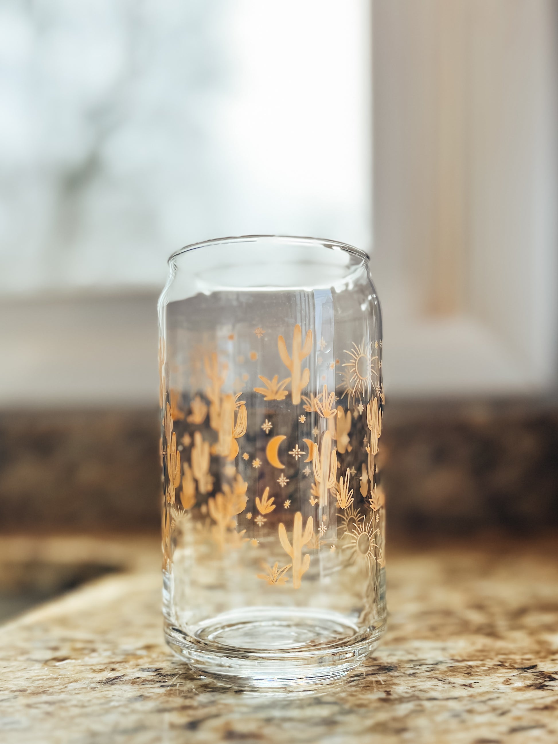 Cactus Glass Can - November Moon  