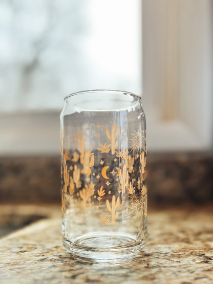 Cactus Glass Can - November Moon  