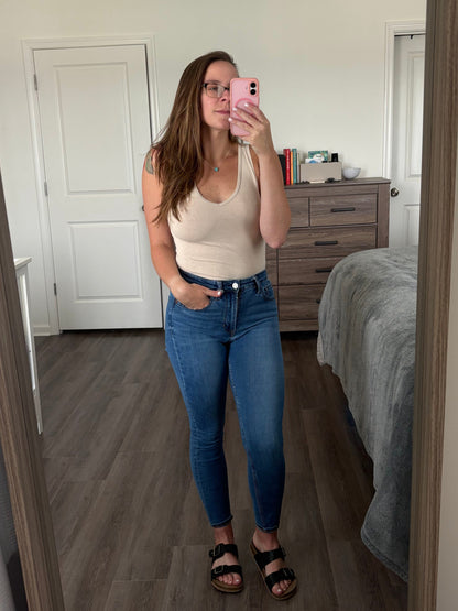 Mineral Wash Bodysuit - Sand