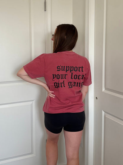 Support Your Local Girl Gang Tee - Crimson