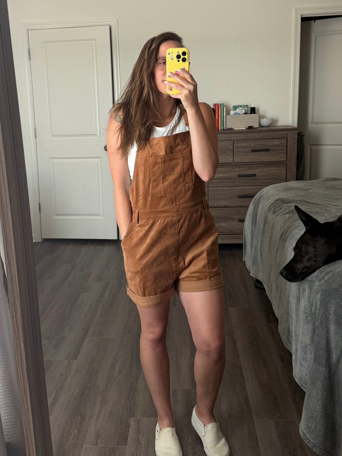 Corduroy Overall Shorts