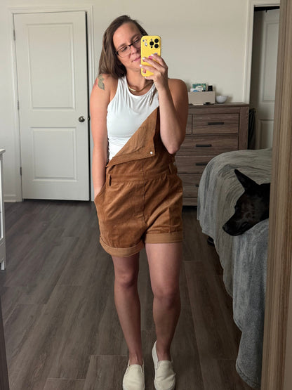 Corduroy Overall Shorts