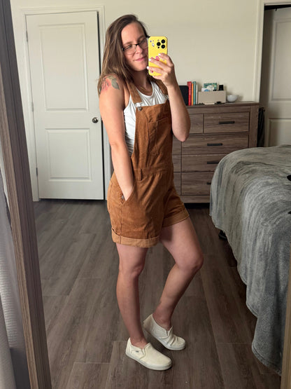 Corduroy Overall Shorts