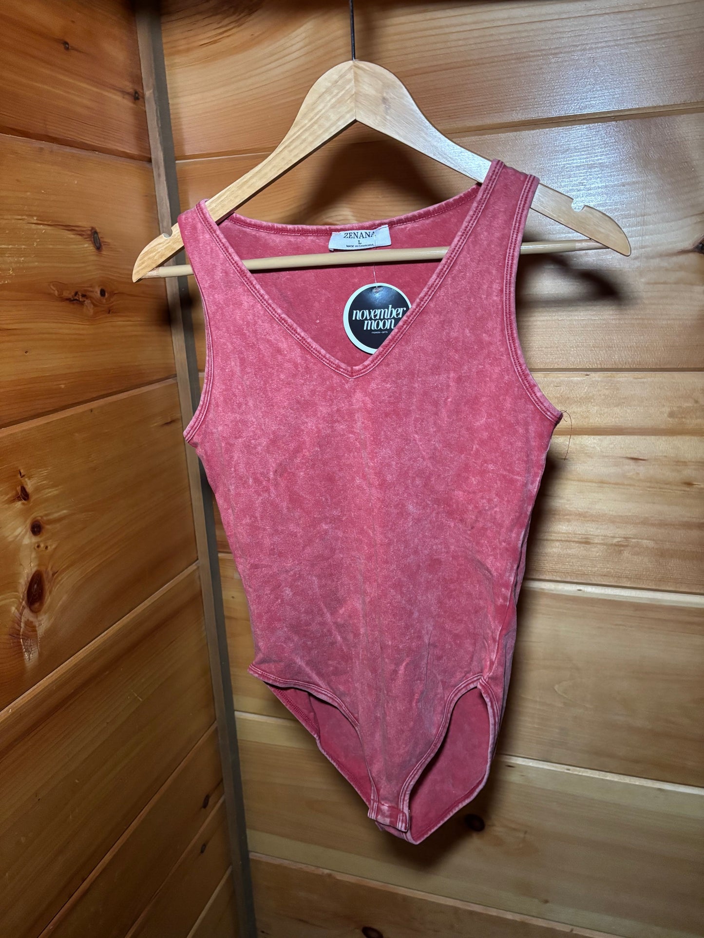 Mineral Wash Bodysuit - Red