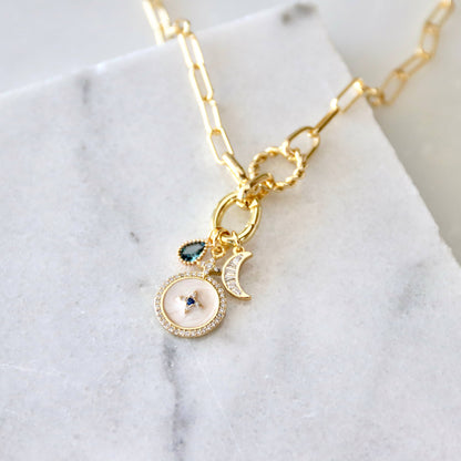 Blue Celestial Charm Necklace