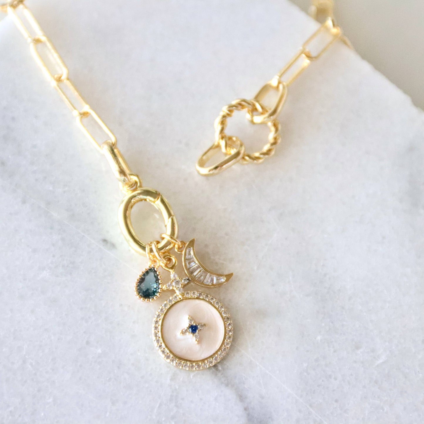 Blue Celestial Charm Necklace