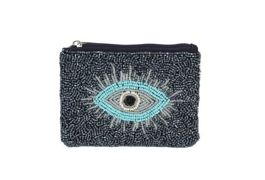 Shining Evil Eye Beaded Coin Purse