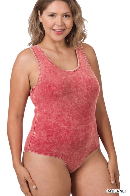 PLUS Mineral Wash Racerback Bodysuit - November Moon  