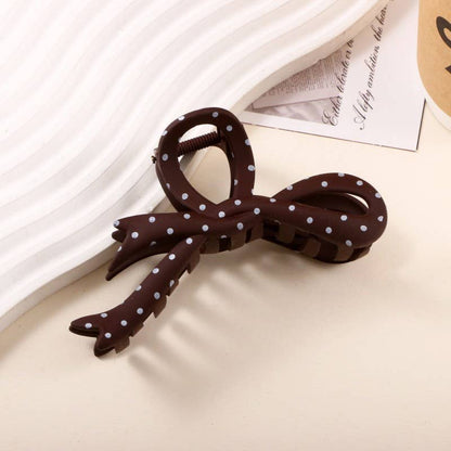 Large Polka Dot Bow Hair Claw Clip