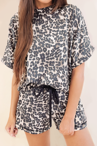 Cheetah T-Shirt & Shorts Lounge Set