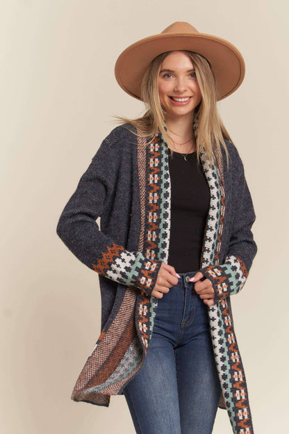 Aztec Cardigan - Navy