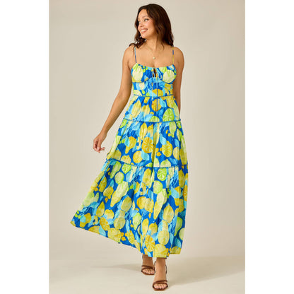 Citrus Splash Tiered Maxi Dress