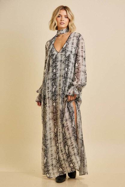 Snake Print Maxi Dress