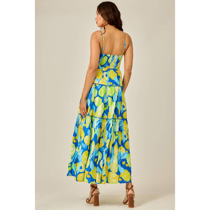 Citrus Splash Tiered Maxi Dress