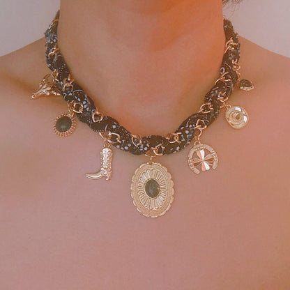 Wild West Desert Charm Scarf Necklace