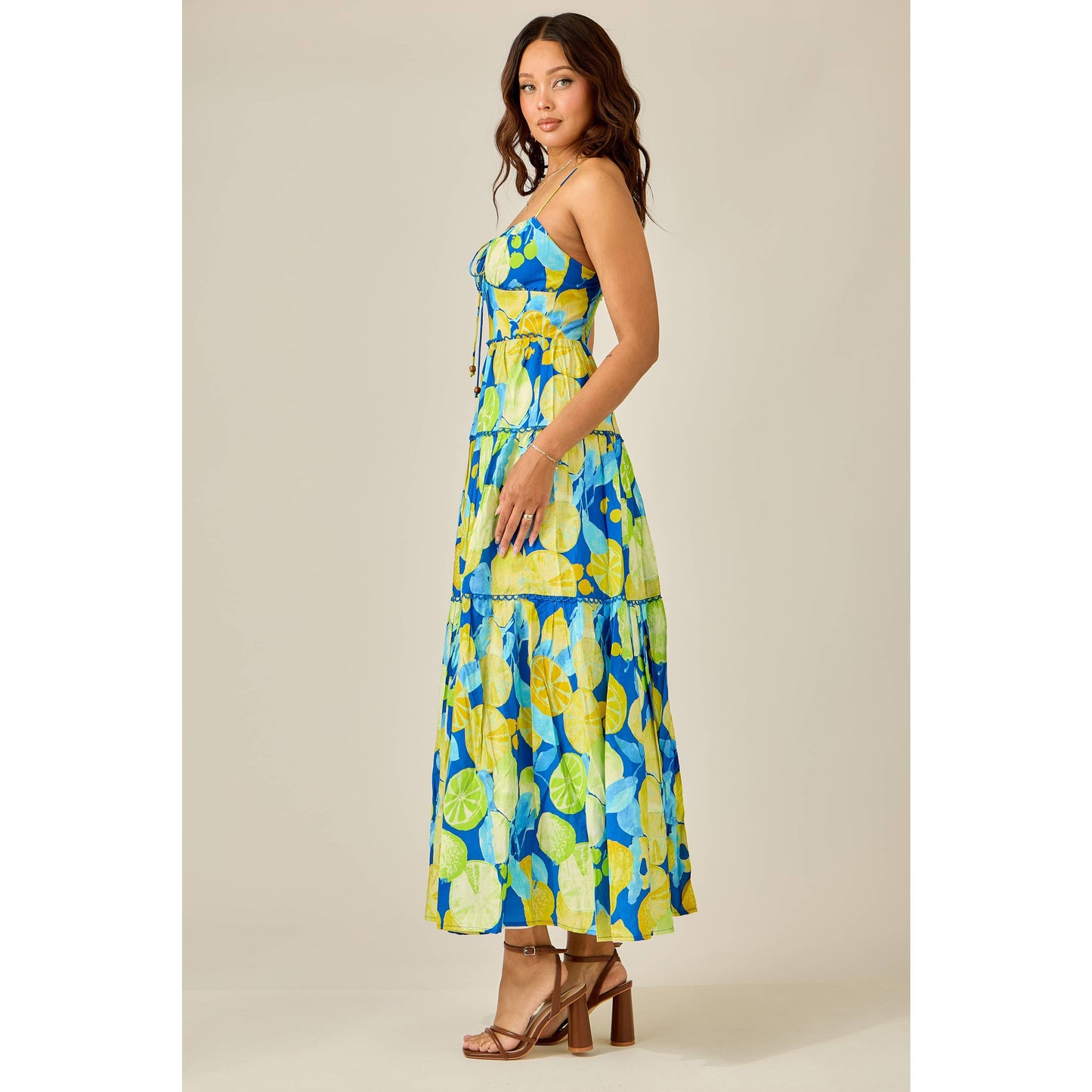 Citrus Splash Tiered Maxi Dress