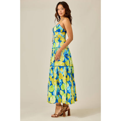 Citrus Splash Tiered Maxi Dress