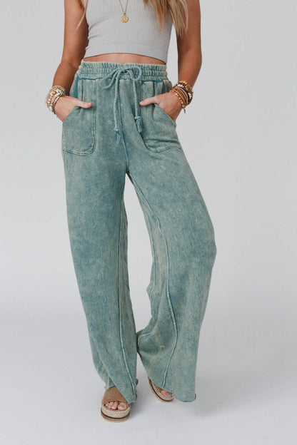 Robin Wide Leg Pant - Turquoise