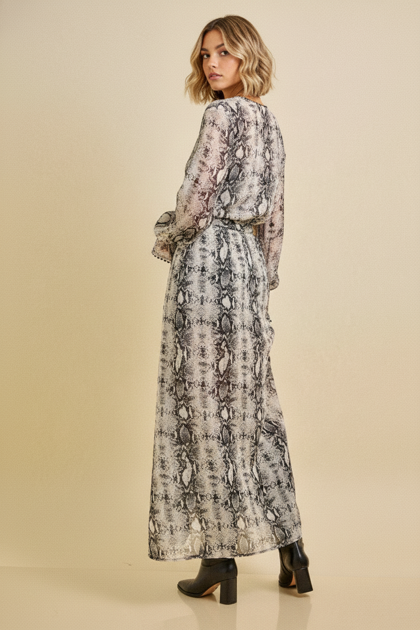 Snake Print Maxi Dress