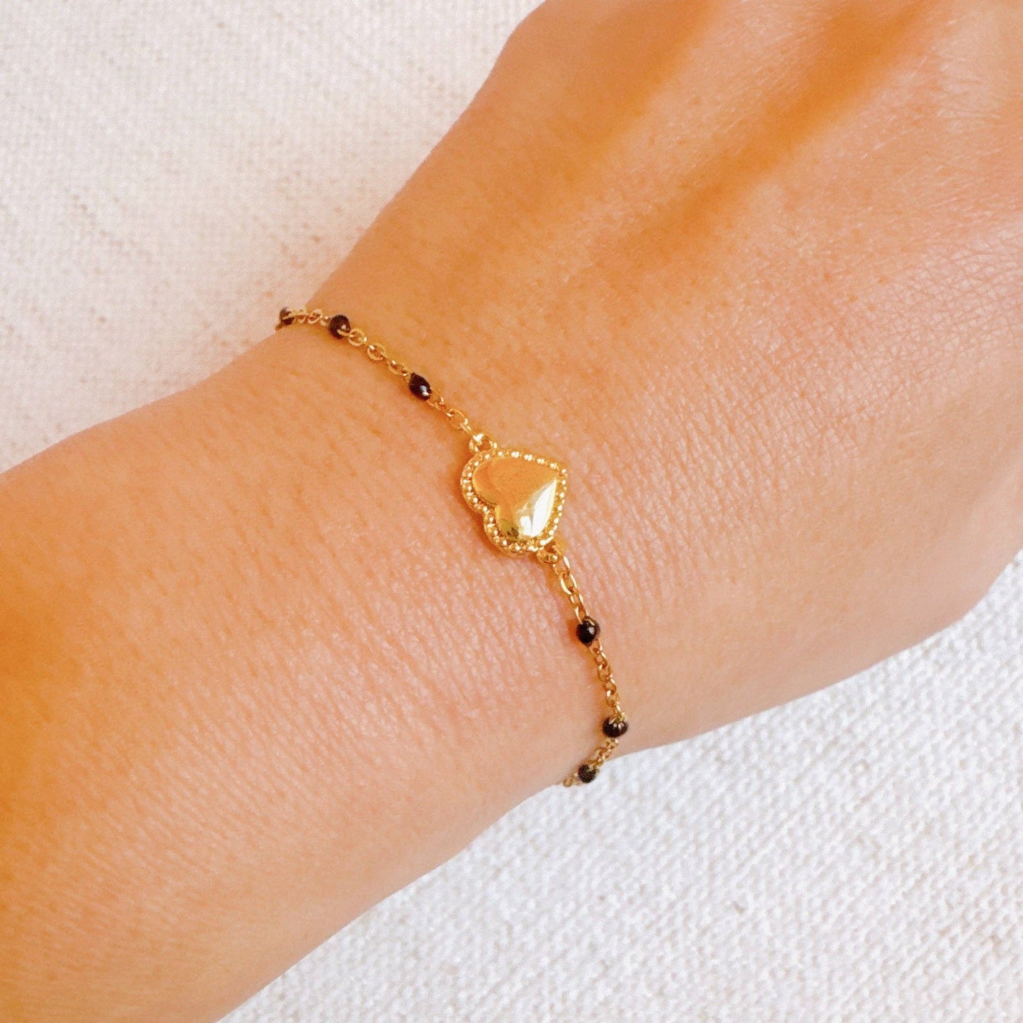 Dainty Dots Heart Chain Bracelet