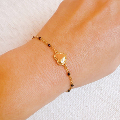 Dainty Dots Heart Chain Bracelet