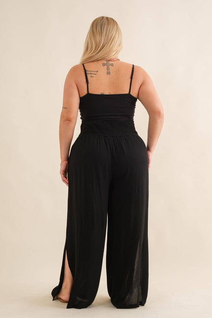 PLUS Wide Leg Palazzo Pants - Black