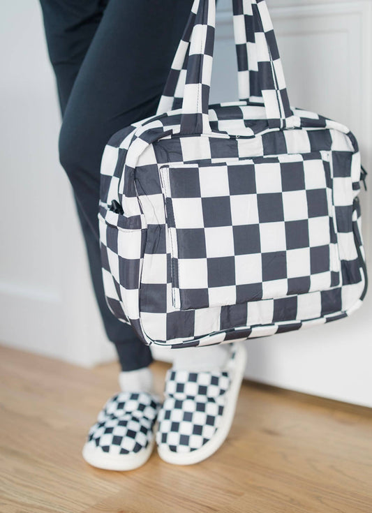 Checkerboard Puffer Duffel Bag