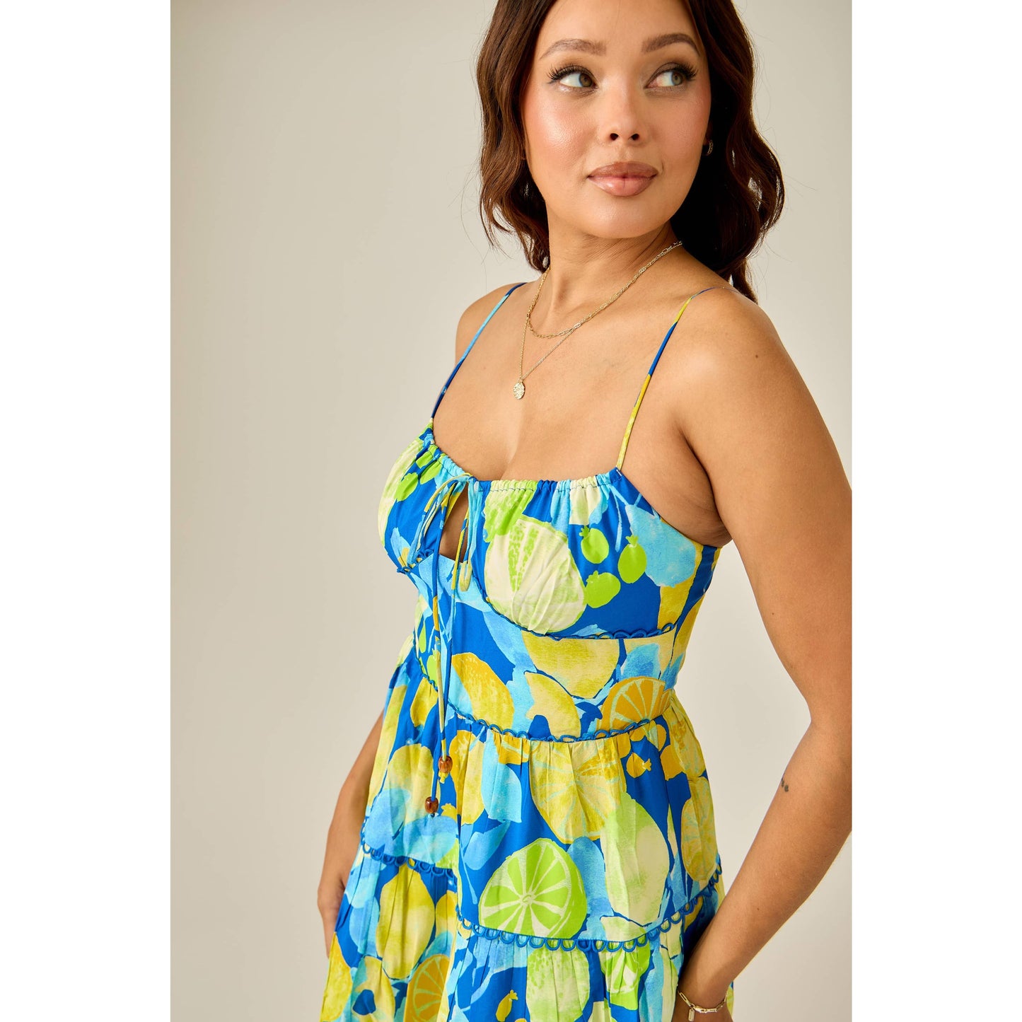 Citrus Splash Tiered Maxi Dress