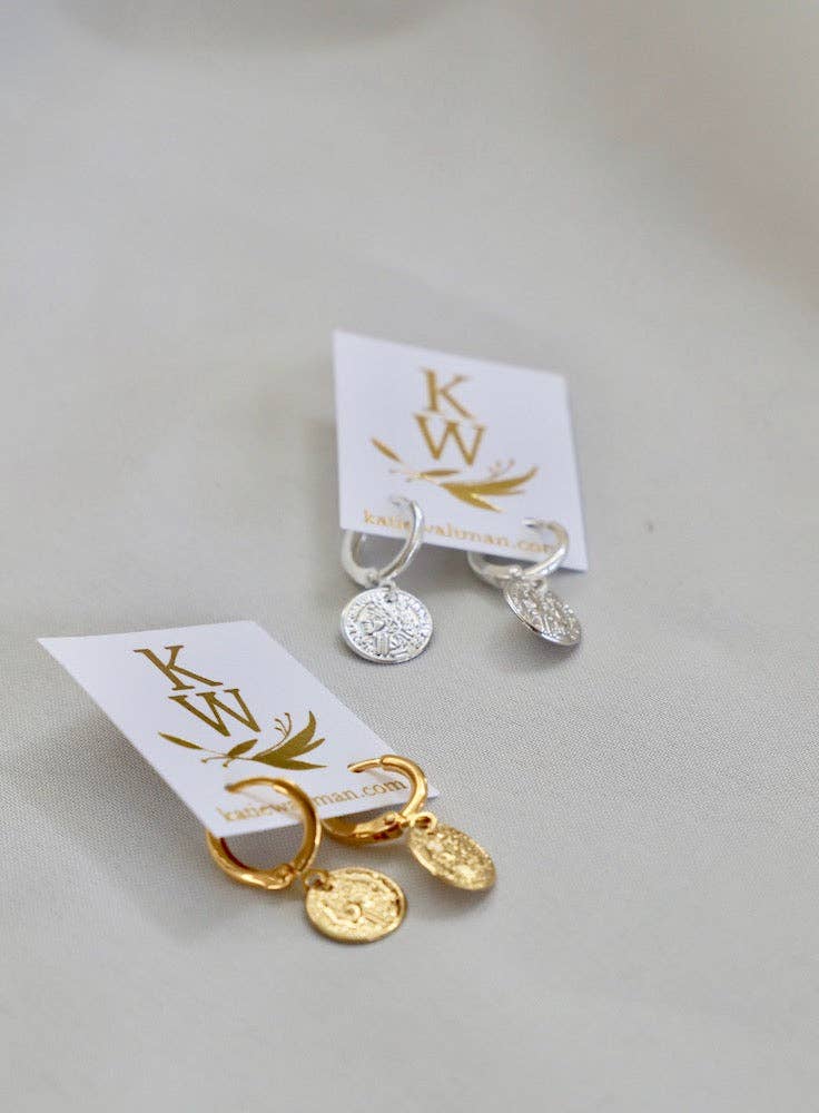 Petite Coin Huggie Earrings
