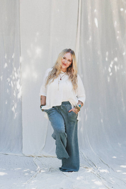 Robin Wide Leg Pant - Turquoise