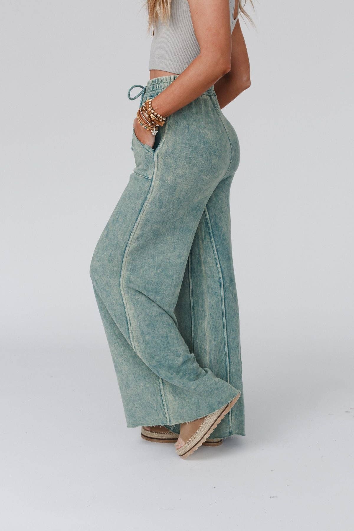 Robin Wide Leg Pant - Turquoise