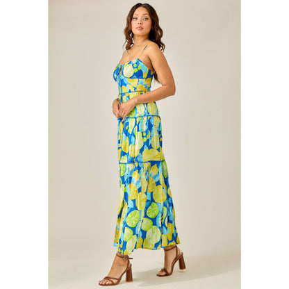 Citrus Splash Tiered Maxi Dress