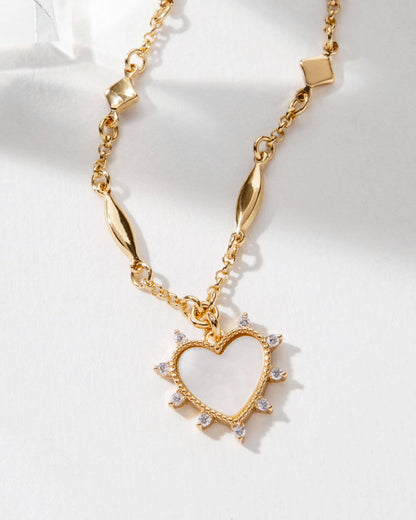 Gilded Heart Charm Necklace