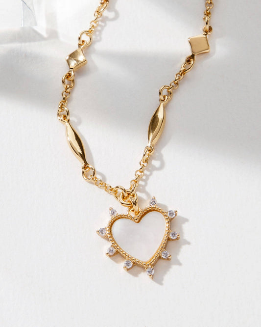Gilded Heart Charm Necklace